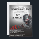 Modern Black Werewolf Any Age Birthday Party Invitation<br><div class="desc">Modern Black Werewolf Any Age Birthday Party Invitation - This invitation features a scary werewolf with a bloody scratch on the page with a full moon on the background. Available as an instant digital download. Perfect for Halloween birthdays or someone who loves dark mythology,  folklore and spooky things.</div>