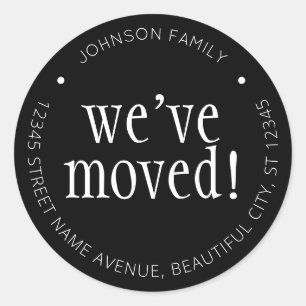 Modern Black We've Moved Chic New Address Label