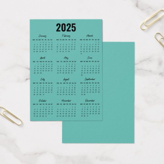Modern Black White 2025 Calendar Full Year View (Office)