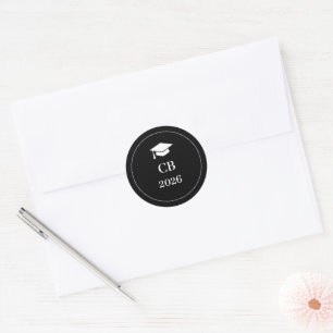 Modern Black & White 2026 Grad Envelope Seal