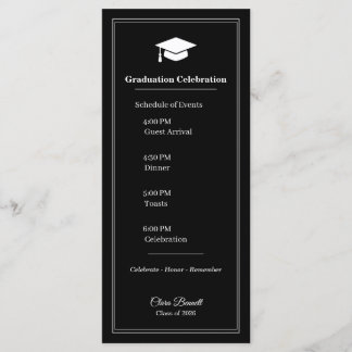 Modern Black & White 2026 Grad Program Card