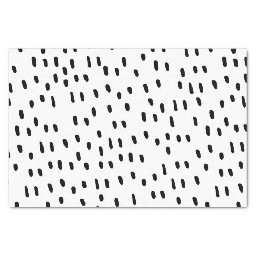 Modern Black  White Abstract Dot Pattern Trendy Tissue Paper
