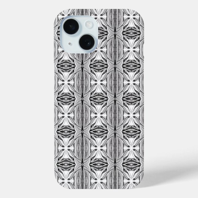 Modern Black White Abstract Geometric Pattern Case-Mate iPhone Case (Back)