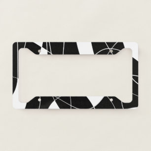 modern Black &white abstract pattern  License Plate Frame