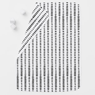 Modern Black & White Abstract Print Baby Blanket