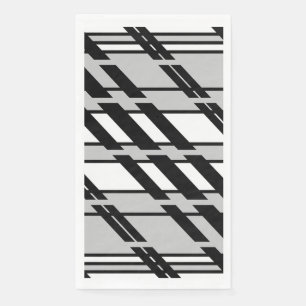 Modern Black White Abstract Skyline Pattern Paper Guest Towels
