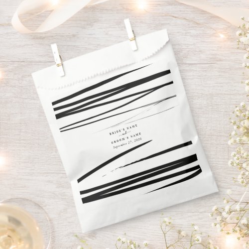 Modern Black White Abstract Wedding Favor Favor Bag