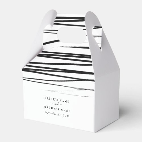 Modern Black White Abstract Wedding Favor Favor Boxes