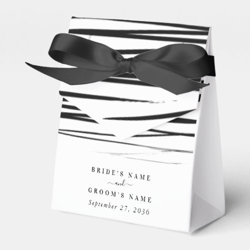 Modern Black White Abstract Wedding Favor Favor Boxes