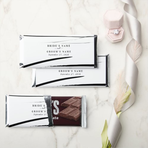 Modern Black White Abstract Wedding Favor Hershey Bar Favors