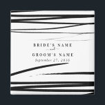 Modern Black White Abstract Wedding Favor Magnet<br><div class="desc">A modern abstract black and white wedding design. A black and white themed design that incorporates rustic black paint strokes. An elegant minimalistic design perfect for anyone who loves simple trendy themed designs. An elegant stylish wedding favor magnet design with modern elements. Matching wedding stationery items and other wedding invite...</div>