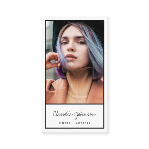 Modern black white actor model singer dancer photo business card