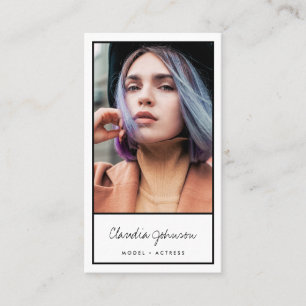 Modern black white actor model singer dancer photo business card