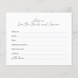 Modern Black White Advice for the Bride and Groom Flyer