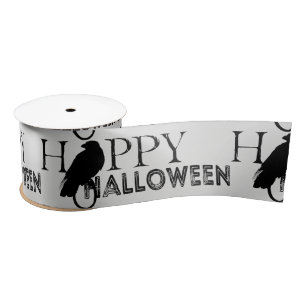 Modern Black White And Gold Chic Adult Halloween Satin Ribbon