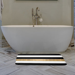 Black Gold Marble Bathroom Rugs Mat Luxury Modern Algeria