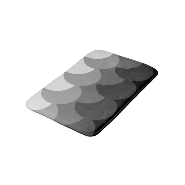 Modern Black White and Gray Overlapping Circles Bathroom Mat Zazzle