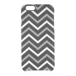 Modern Black White And Grey Chevron Pattern Zigzag Clear iPhone 6/6S Case