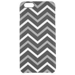 Modern Black White And Grey Chevron Pattern Zigzag Clear iPhone 6 Plus Case