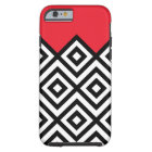 Modern Black White and Red Chevron Pattern