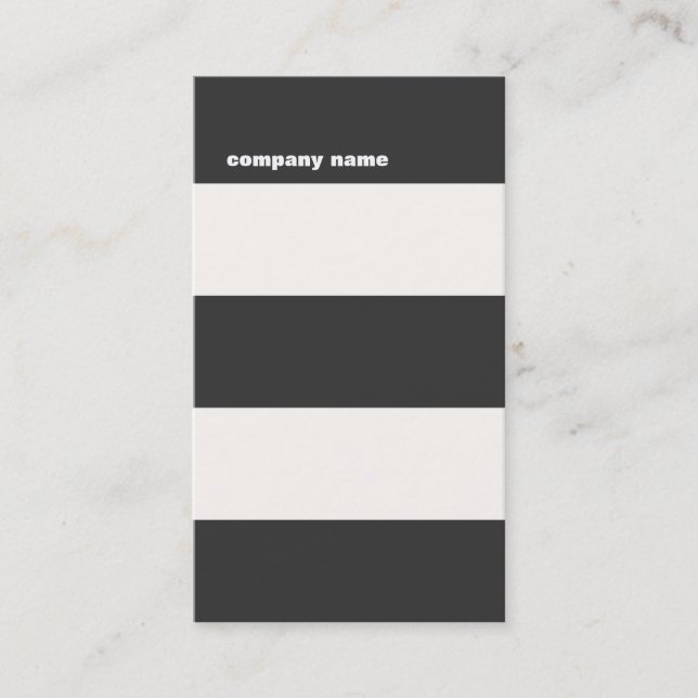 Modern Black White and Red Striped Business Card (Front)