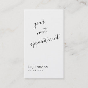 Modern Black & White Appointment Card