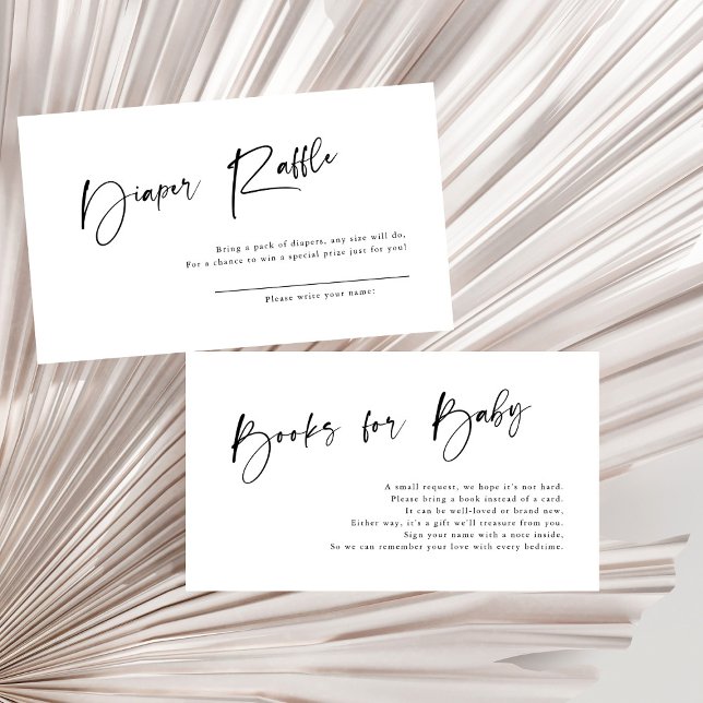 Modern Black & White Baby Shower Diaper Raffle Enclosure Card (Creator Uploaded)
