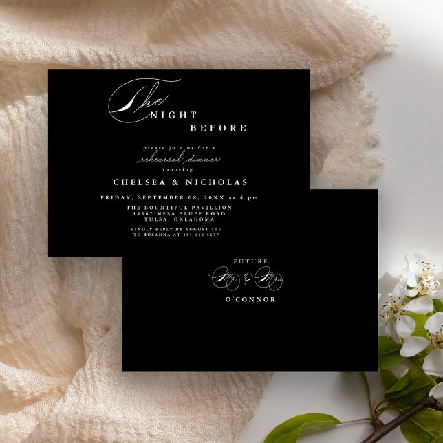 Modern Black/White Before Rehearsal Dinner Invitation (Creator Uploaded)