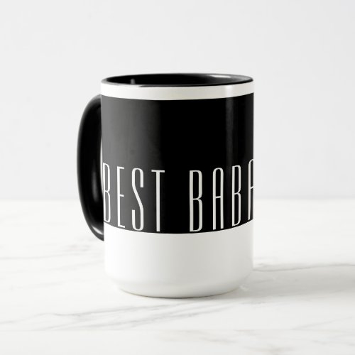 Modern Black  White Best BABA  Ever Travel Mug