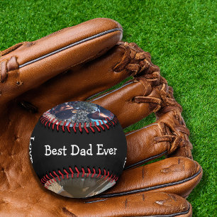 Modern Black & White Best Dad Baseball