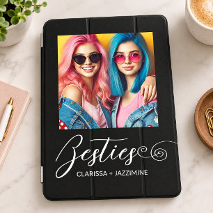 Modern Black White Best Friend Photo Personalized iPad Pro Cover