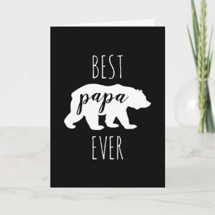 Modern Black & White Best Papa Bear Ever Card