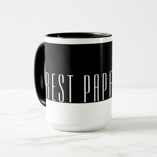 Modern Black  White Best PAPA Ever  Mug