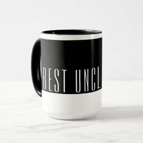 Modern Black  White Best UNCLE Ever  Mug