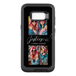 Modern Black White Bestie 2 Photo Personalized OtterBox Defender Samsung Galaxy S8+ Case