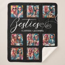 /Modern Black White Bestie 9 Photo Collage