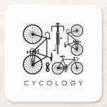Modern Black & White Bicycle Pattern Square Paper Coaster<br><div class="desc">Treat yourself or surprise your cycling friends with these awesome coasters featuring a stunning black and white bicycle pattern!  Check out the coordinating napkins and all the cool products in this collection for great gift ideas!  Keep,  change or delete the text.  © The Pattern Press.</div>