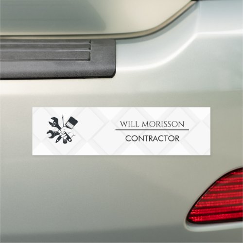 Modern Black & White Block Building Construction  Car Magnet