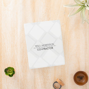 Modern Black & White Block Building Construction Mini Binder