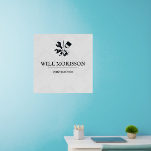 Modern Black & White Block Building Construction Wall Decal