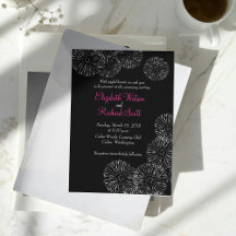 Modern Black White Boho Chic Wedding Invitation