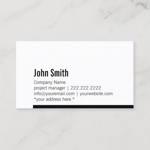 Modern Black &amp; White Bold Border Business Card