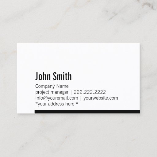 Customizable Modern Black &amp; White Bold Border Business Card
