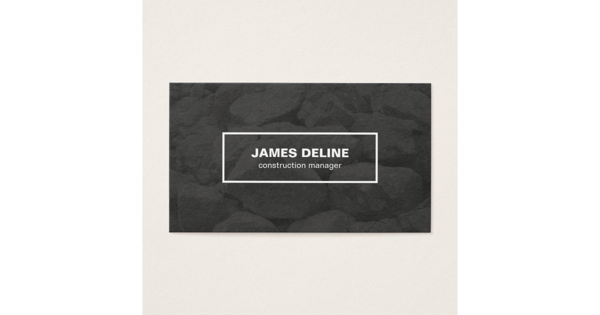 modern black white bold font construction business card