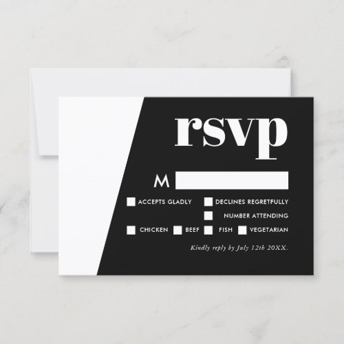 Modern black white bold typography colorblock rsvp