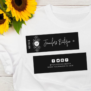 Modern Black White Boutique Branding Calling Card