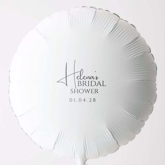 Modern Black White Bridal Shower Balloons (Front)