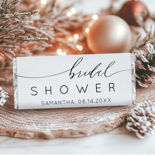Modern Black & White Bridal Shower Hershey Bar Favors