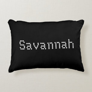 Modern Black & White Broadway Lights Font Accent Pillow
