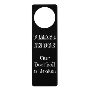 Modern Black & White Broken Knock Sign Door Hanger